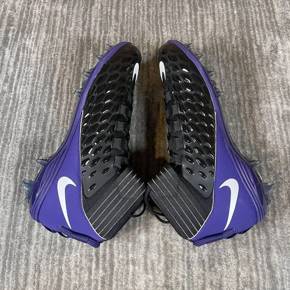 Nike Force Savage Pro Football Cleats Mens Size 14 Black Purple High Top BV3969